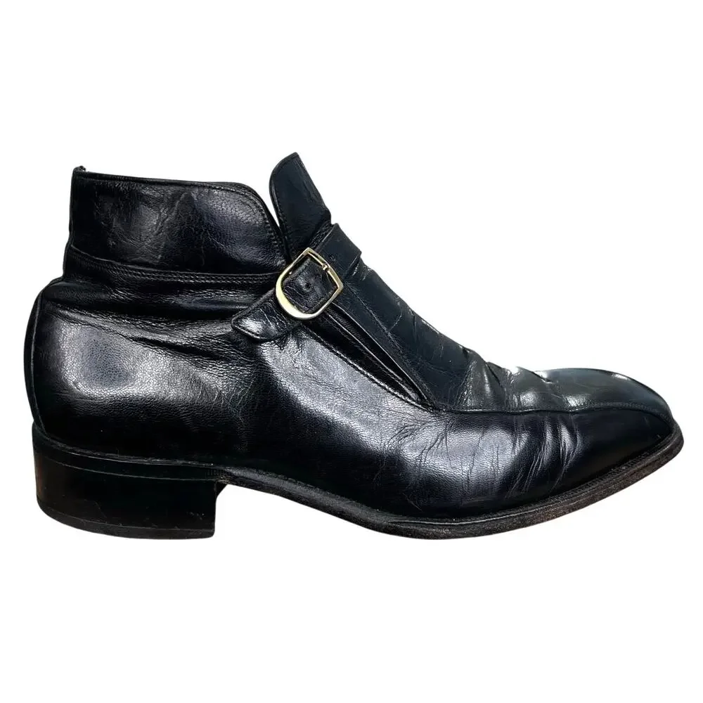 Vintage 70’s Florsheim Men’s Guardsman Black Monk Strap Chelsea Boot Size 8 D